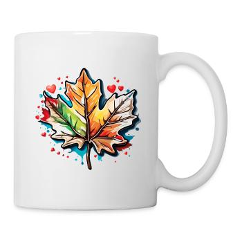 Feuille d’érable / Automne / Feuillage / Forêt / Nature - Mug blanc - blanc - Droite