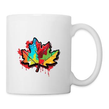 Feuille d’érable / Automne / Feuillage / Forêt / Nature - Mug blanc - blanc - Droite
