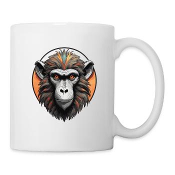 Affe / Tier / Zoo / Babian / Wild / Comic - Tasse - Weiß - Rechts