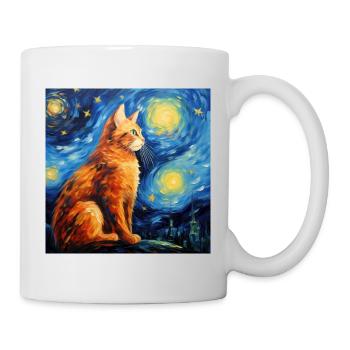 Katze, katzenmotiv - Tasse - Weiß - Rechts