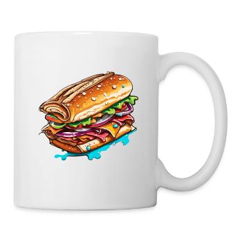 Sandwich / Sandwich / Nourriture / Épicerie - Mug blanc - blanc - Droite