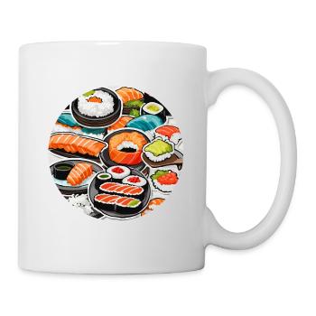 Sushi / Maki / Nigiri / Wasabi / Asiatique - Mug blanc - blanc - Droite