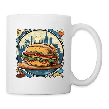 Sandwich / Sandwich / Nourriture / Épicerie - Mug blanc - blanc - Droite