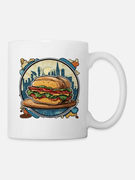 Sandwich / Belegtes Brot / Essen / Lebensmittel - Kop/krus - hvid
