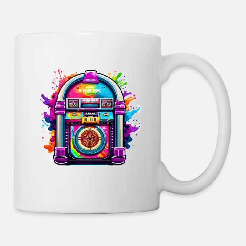 Jukebox / Automate musical / Rétro / années 50 - Mug blanc - blanc