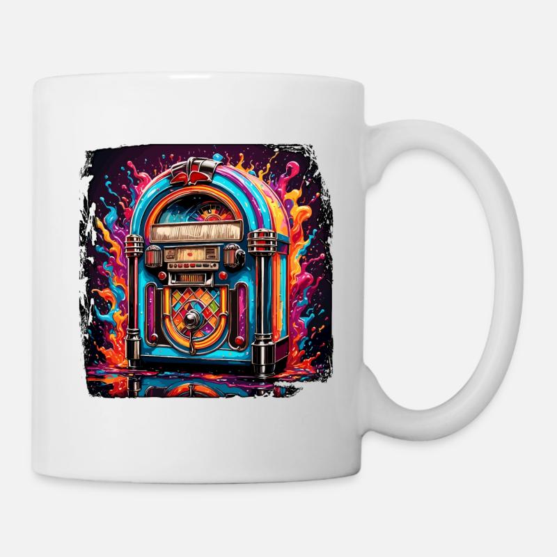 Jukebox / Automate musical / Rétro / années 50 - Mug blanc - blanc