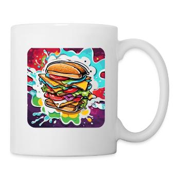 Sandwich / Sandwich / Nourriture / Épicerie - Mug blanc - blanc - Droite