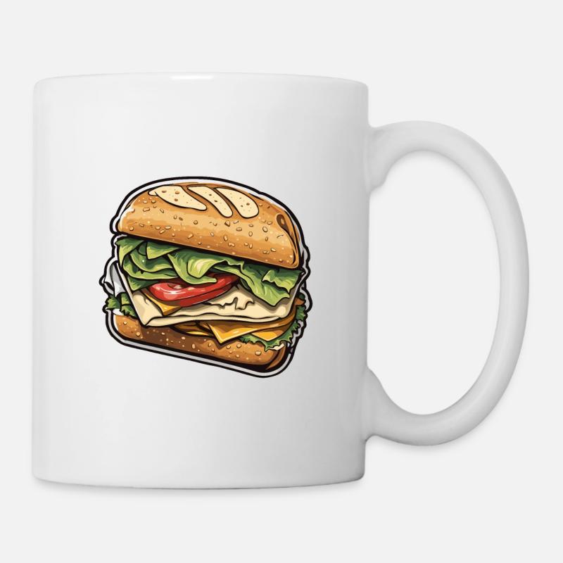 Sandwich / Sandwich / Nourriture / Épicerie - Mug blanc - blanc