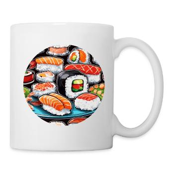 Sushi / Maki / Nigiri / Wasabi / Asiatique - Mug blanc - blanc - Droite