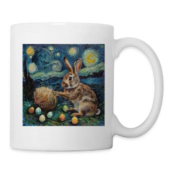 easter bunny, easter, bunny, happy easter, easter eggs, - Mug - white - Right