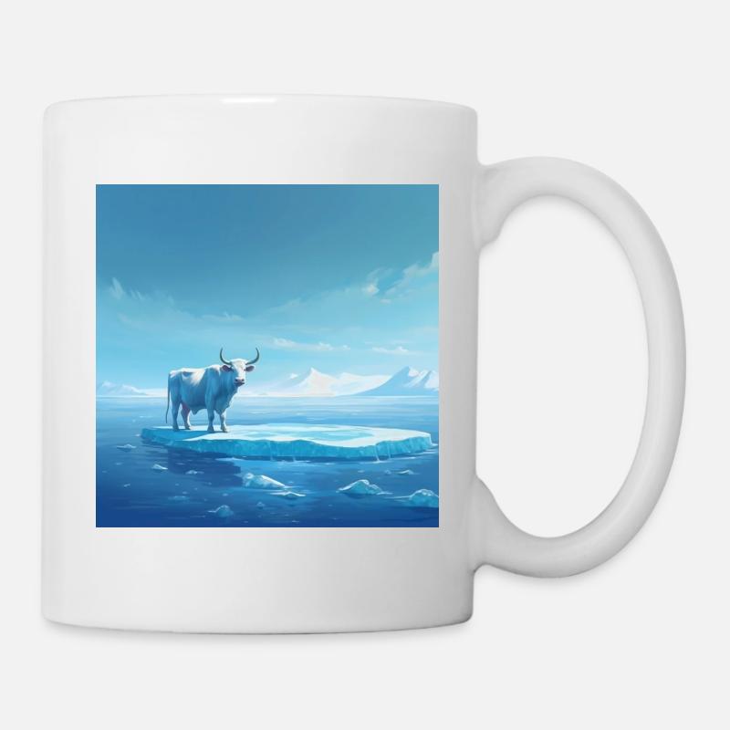 Kuh auf dem Eis - Tasse - Weiß