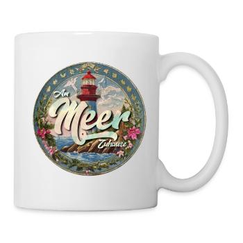Am Meer. Zuhause. - Tasse - Weiß - Rechts