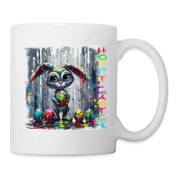 Osterhase auf der Arbeit - Tasse - Weiß - Rechts