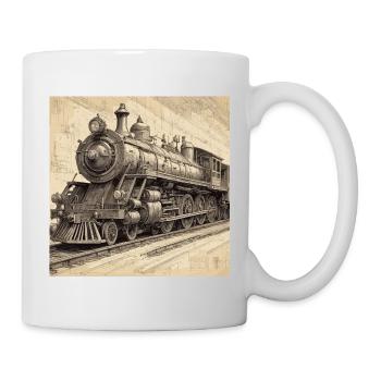 Blueprint / Sepia / Vintage / Retro / Robot - Mug - white - Right