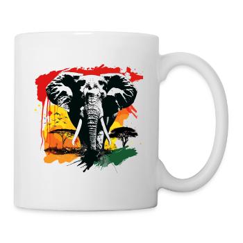 Éléphant Afrique Safari Nature nature sauvage aquarelle Art - Mug blanc - blanc - Droite