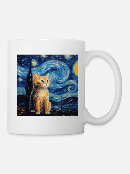 Chat, motif félin - Mug blanc - blanc