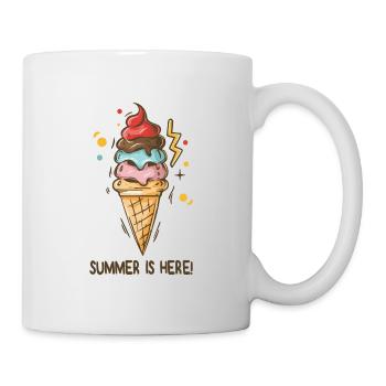 Eis Summer is here Eiscreme Eisdiele Sommerzeit - Tasse - Weiß - Rechts
