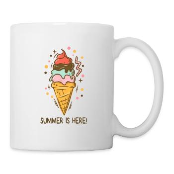 Eis Summer is here Eiscreme Eisdiele Sommerzeit - Tasse - Weiß - Rechts