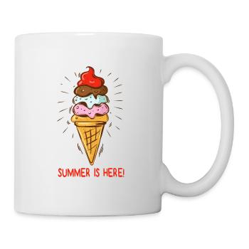 Eis Summer is here Eiscreme Eisdiele Sommerzeit - Tasse - Weiß - Rechts