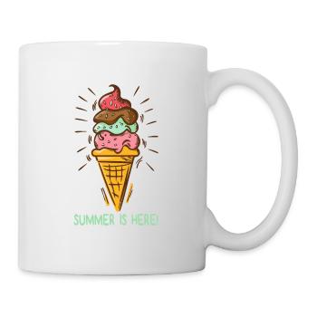 Eis Summer is here Eiscreme Eisdiele Sommerzeit - Tasse - Weiß - Rechts
