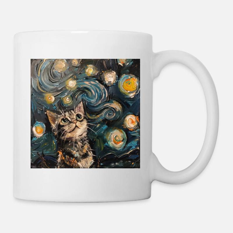 Chat, motif de chat, cadeau - Mug blanc - blanc