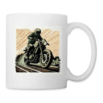 Caferacer grün orange - Tasse - Weiß - Rechts