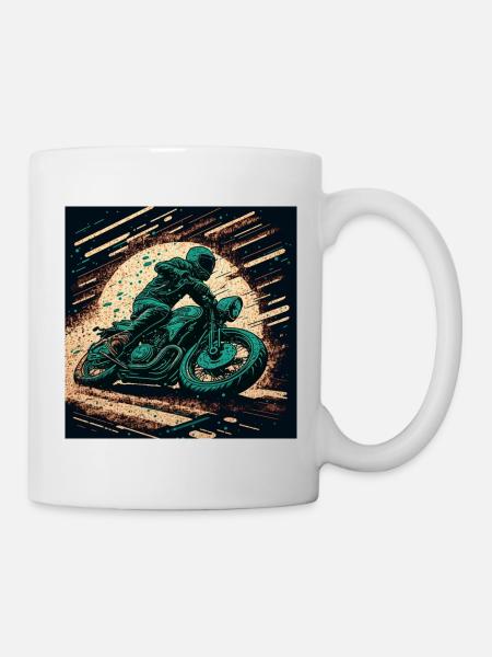 Caferacer vert foncé - Mug blanc - blanc