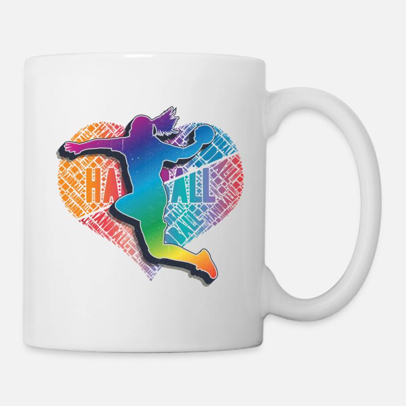 Cœur de joueur de handball - Mug blanc - blanc