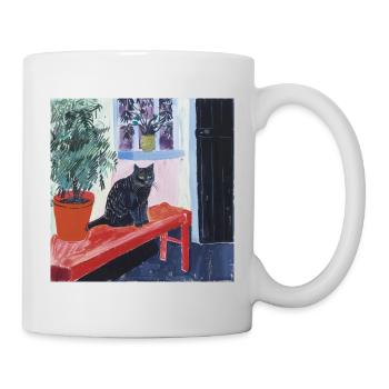 Katze, katzenmotiv, popart, geschenk, geschenkidee - Tasse - Weiß - Rechts
