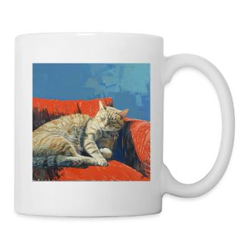 Chat, motif chat, pop art, cadeau, idée cadeau - Mug blanc - blanc - Droite