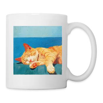 Chat, motif chat, pop art, cadeau, idée cadeau - Mug blanc - blanc - Droite