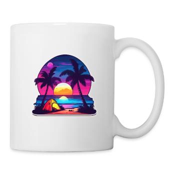 Forêt / Sauvage / Tente / Sauvage / Arbres / Vie - Mug blanc - blanc - Droite