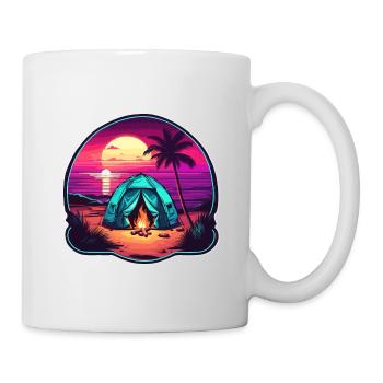 Forêt / Sauvage / Tente / Sauvage / Arbres / Vie - Mug blanc - blanc - Droite