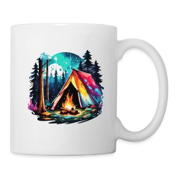 Wald / Wild / Zelt / Wildnis / Bäume / Life - Tasse - Weiß - Rechts
