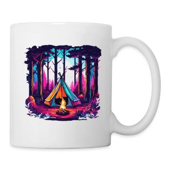 Forêt / Sauvage / Tente / Sauvage / Arbres / Vie - Mug blanc - blanc - Droite