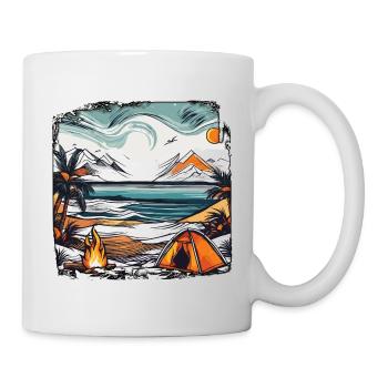 Wald / Wild / Zelt / Wildnis / Bäume / Life - Tasse - Weiß - Rechts