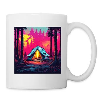 Wald / Wild / Zelt / Wildnis / Bäume / Life - Tasse - Weiß - Rechts