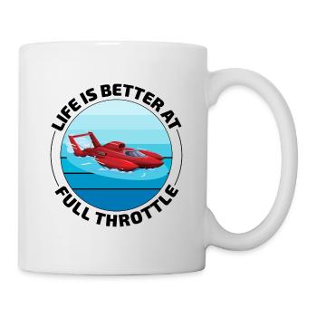 Plaisir à plein régime : les courses d’hydroplanes rient - Mug blanc - blanc - Droite