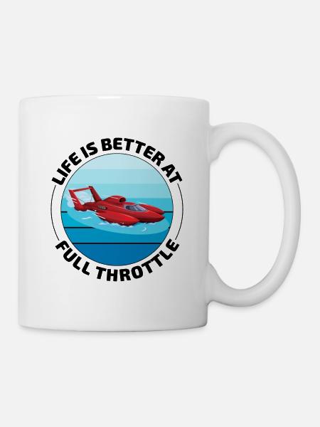 Vollgasspaß: Wasserflugzeugrennen lachen - Tasse - Weiß