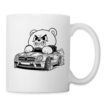 ours voiture kawaii - Mug blanc - blanc - Droite