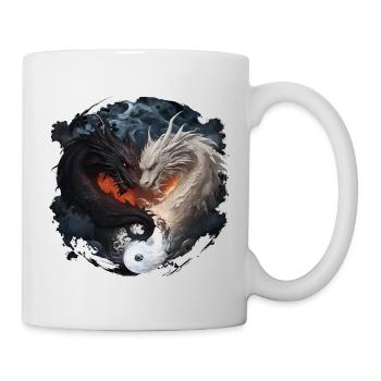 Chinesische Drachen Yin Yang - Tasse - Weiß - Rechts