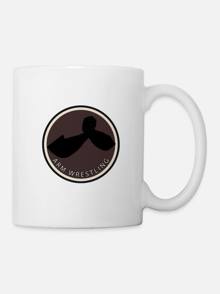 Bras de fer avec un homme fort - Mug blanc - blanc