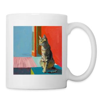 Chat, motif chat, pop art, cadeau, idée cadeau - Mug blanc - blanc - Droite