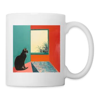 Katze, katzenmotiv, popart, geschenk, geschenkidee - Tasse - Weiß - Rechts