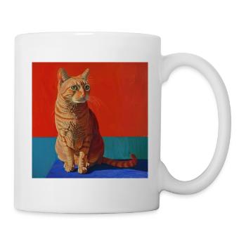 Katze, katzenmotiv, popart, geschenk, geschenkidee - Tasse - Weiß - Rechts