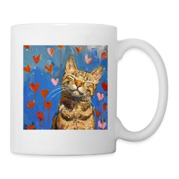 Chat, motif chat, pop art, cadeau, idée cadeau - Mug blanc - blanc - Droite