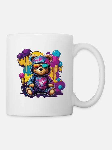 Teddybär / Kuscheltier / Stofftier / Geschenkidee - Tasse - Weiß