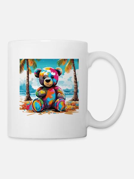 Teddybär / Kuscheltier / Stofftier / Geschenkidee - Tasse - Weiß