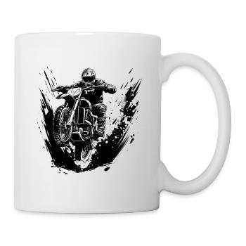 Motorcross, Racer, Motorcycle - Mug - white - Right