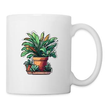 Plante d’intérieur / Plante en pot / Décoration / Pot - Mug blanc - blanc - Droite